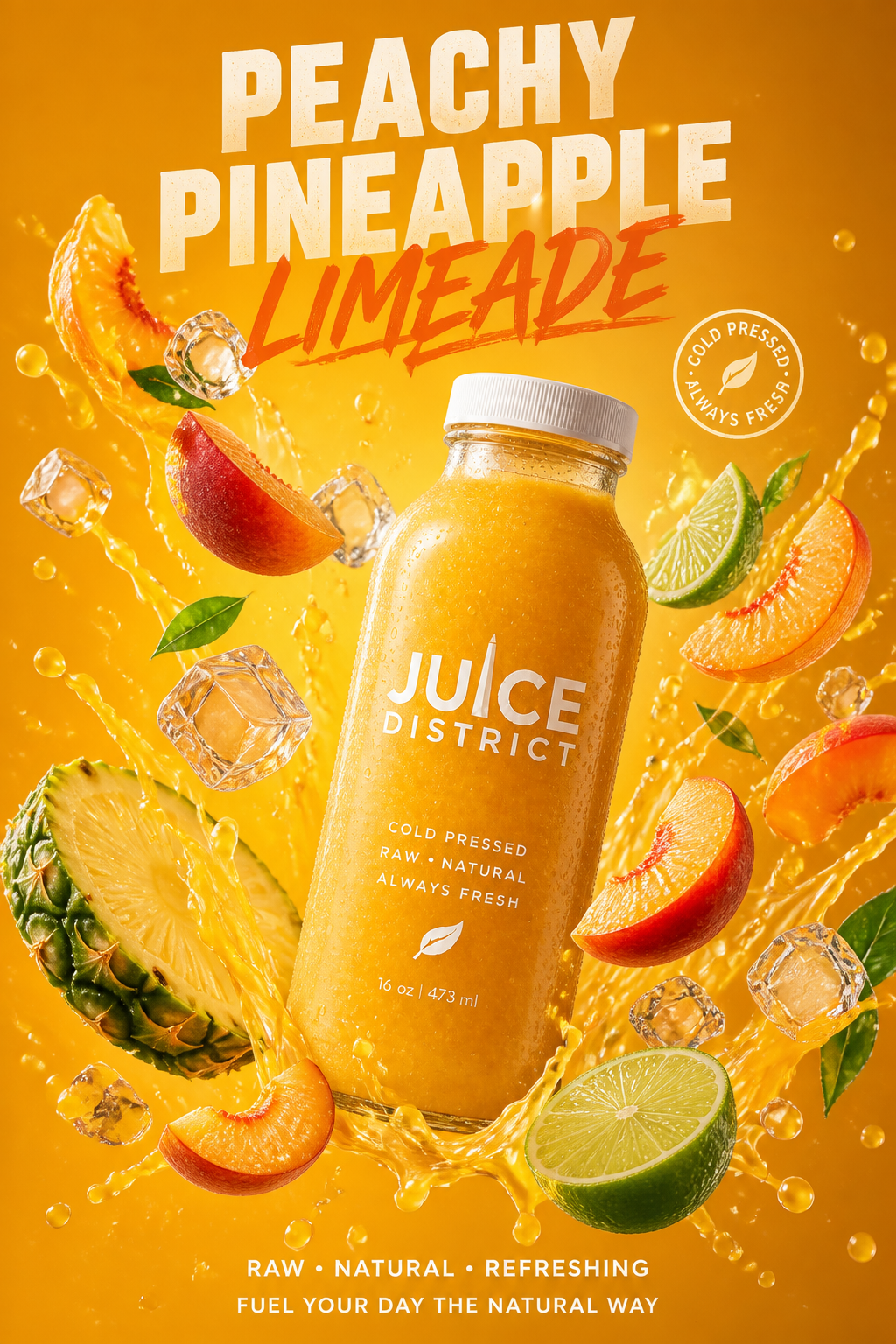 Tropical Peach Cold Pressed Juice | 16 Oz (Seasonal)